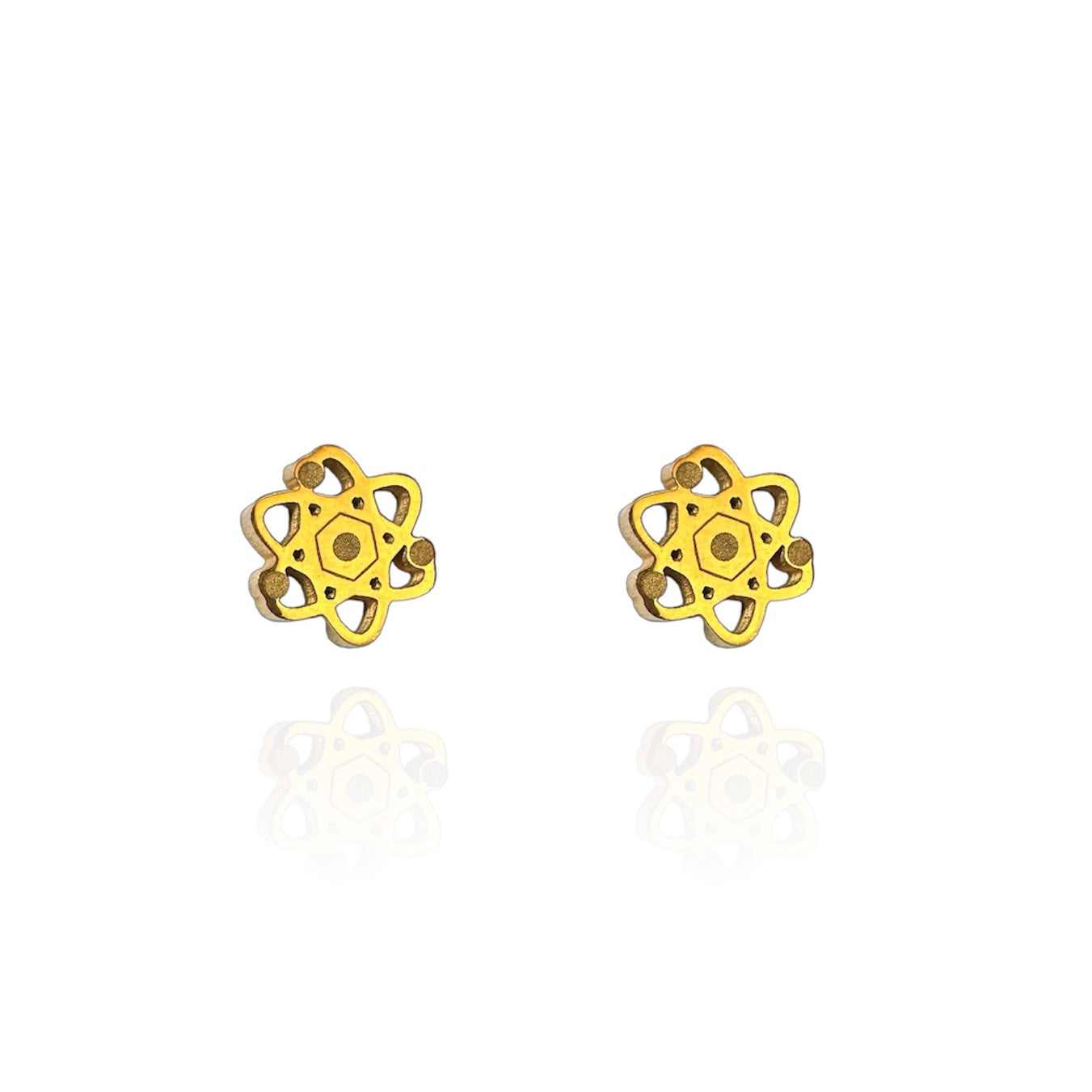 Atom Earring Studs Gold