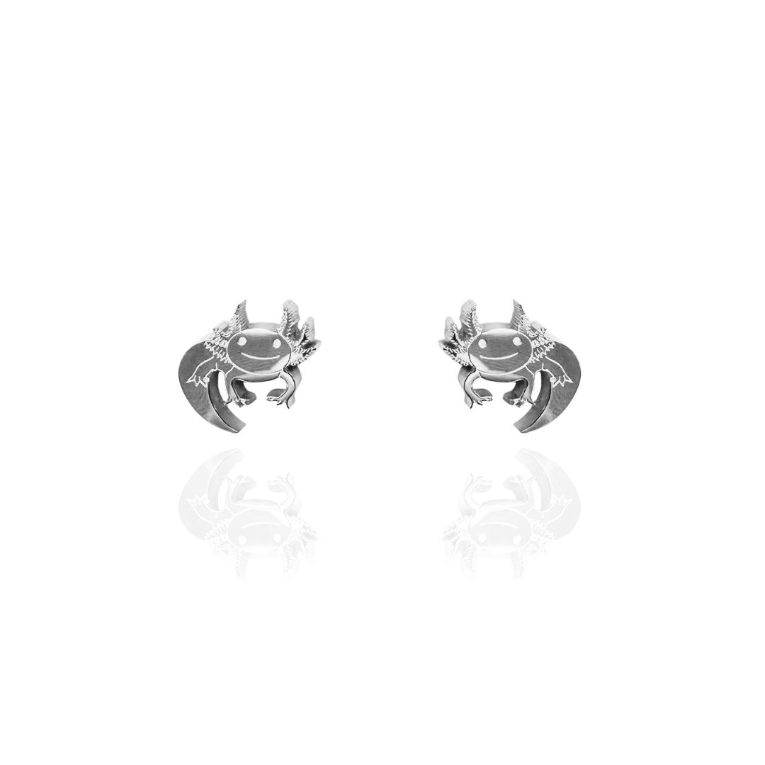 Axolotl Earring Studs Silver