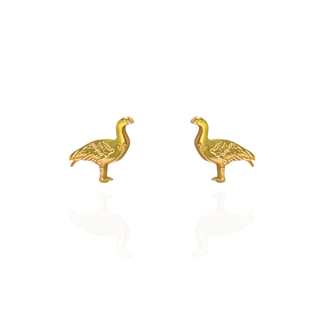 Cape Barren Goose Earring Studs Gold