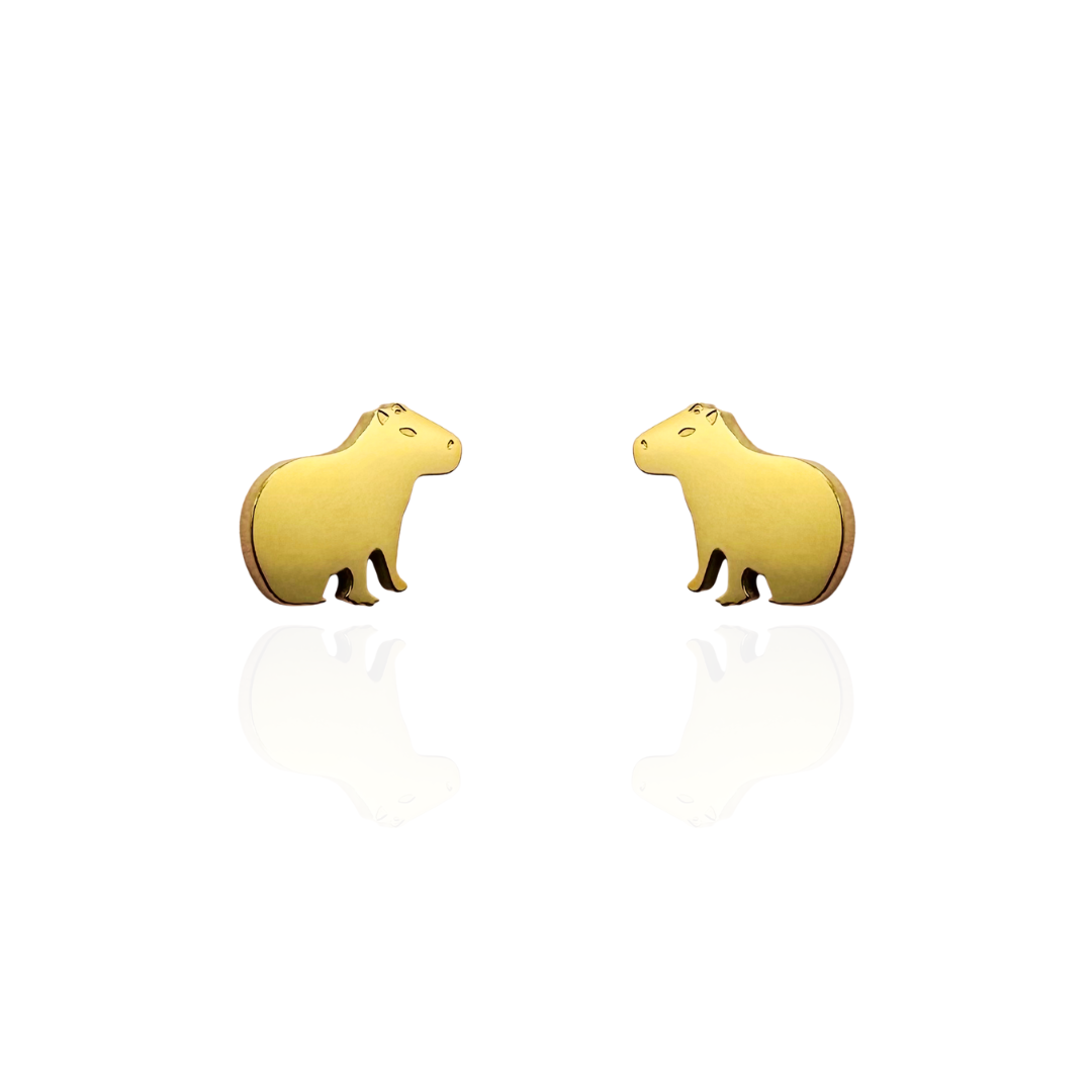 Capybara Earrings Gold