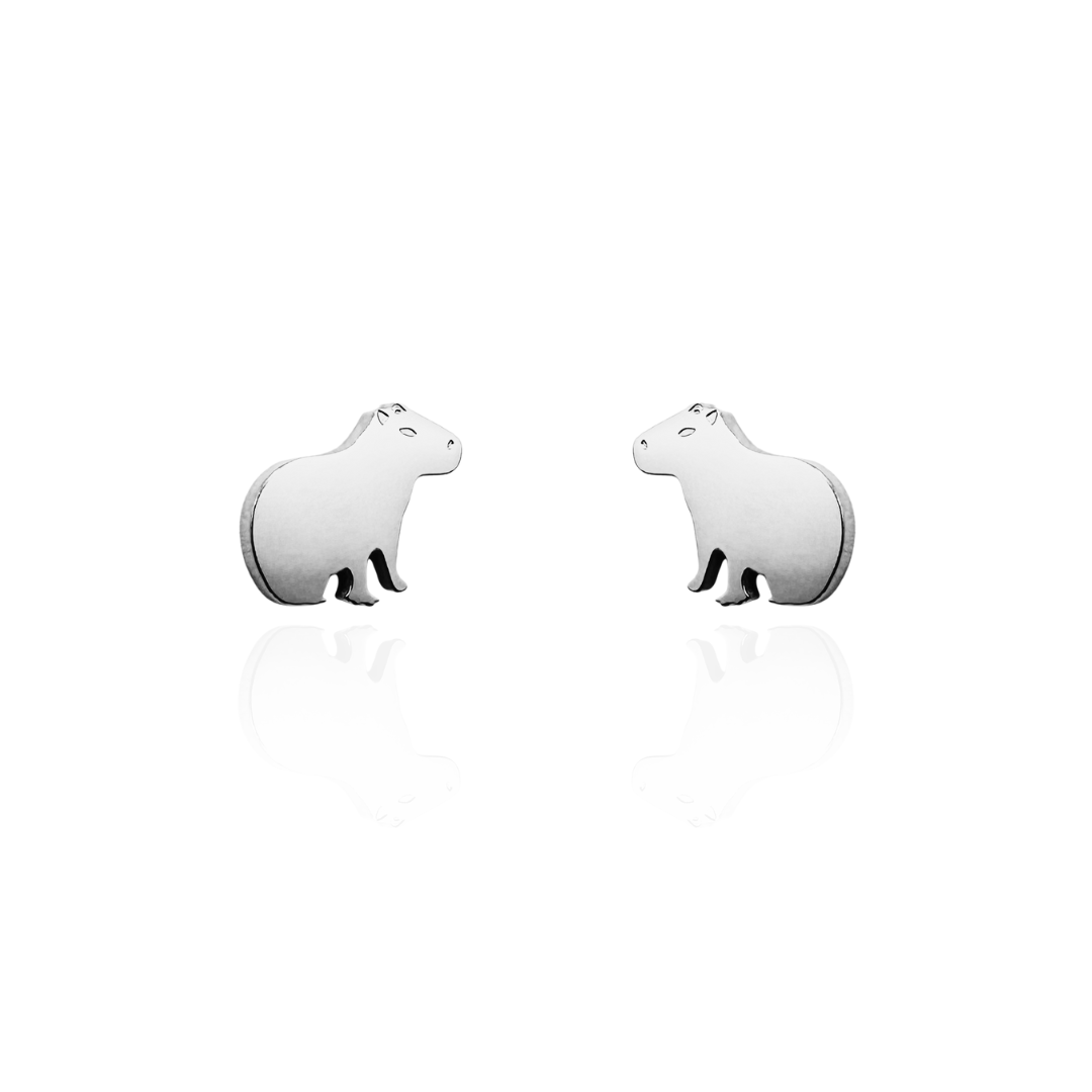 Capybara Earrings Silver