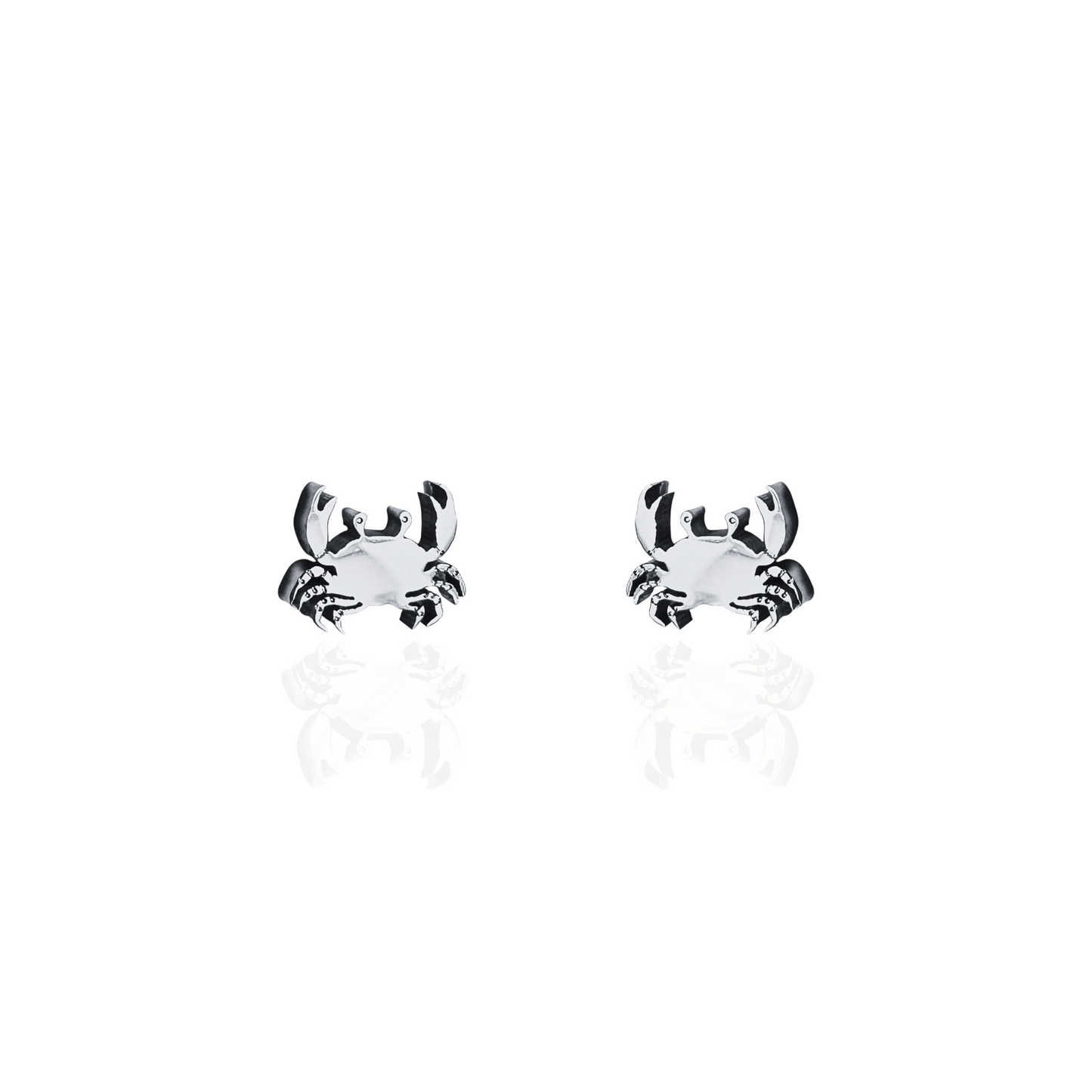 Crab Earrings Silver