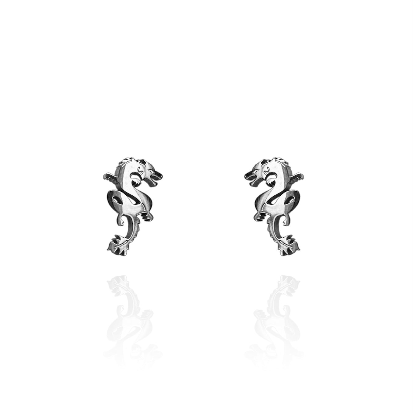 Dragon Earring Studs Silver