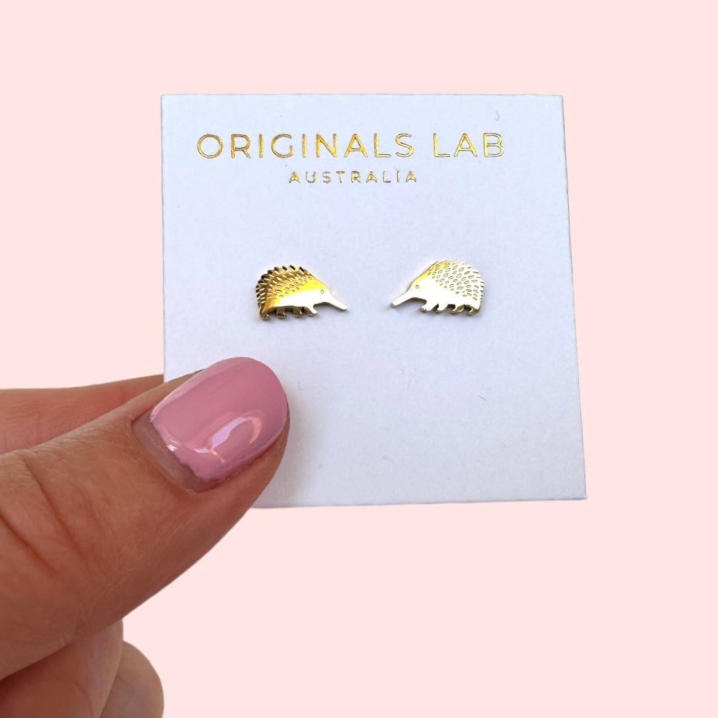 Echidna Earring Studs Gold