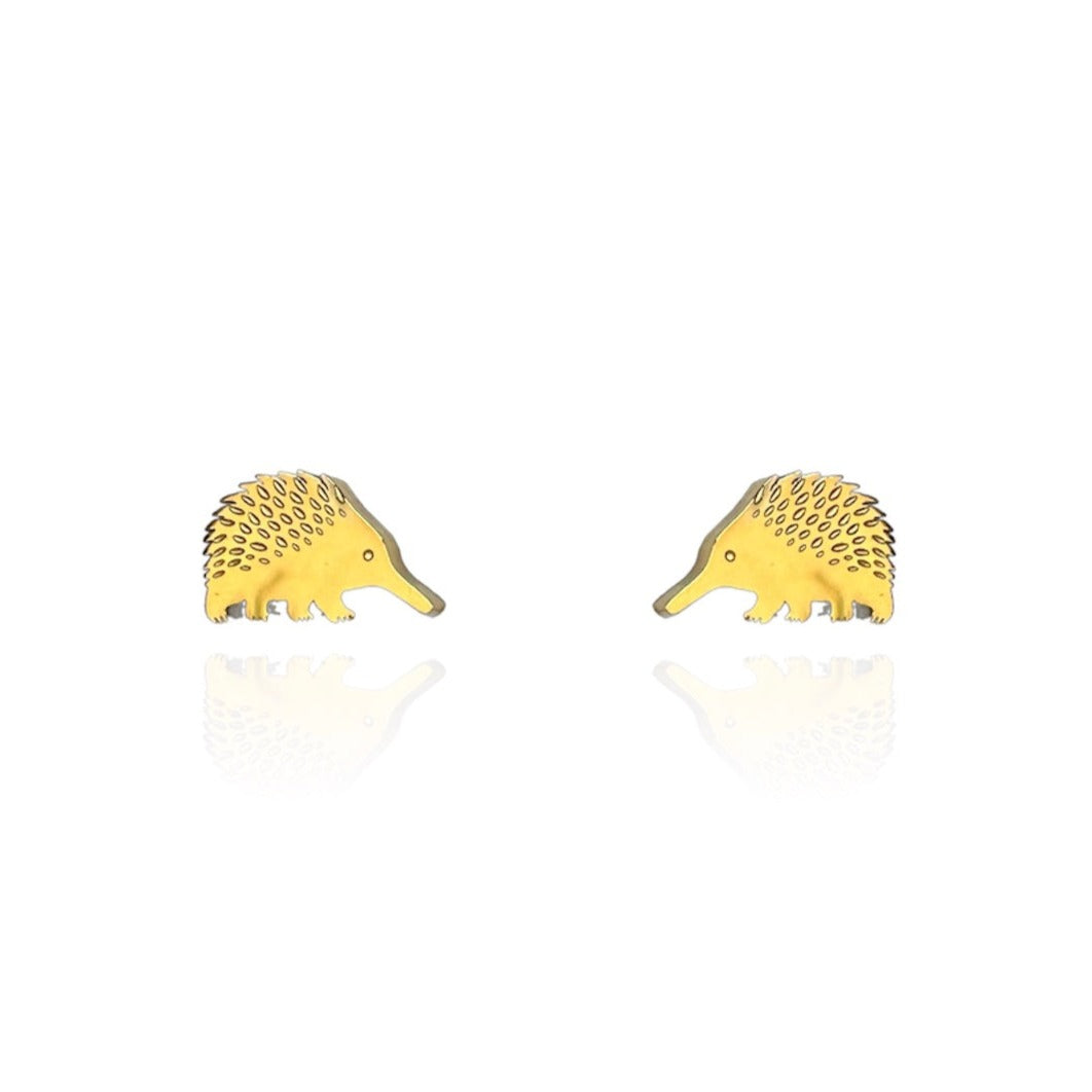 Echidna Earring Studs Gold