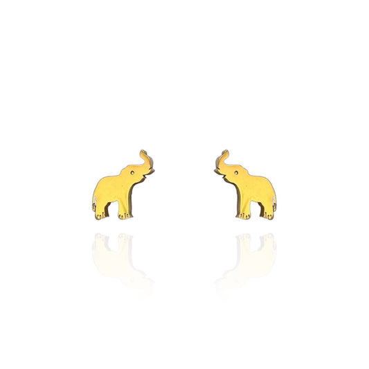 Elephant Earring Studs Gold