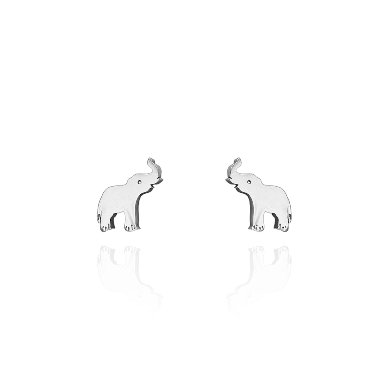 Elephant Earring Studs Silver