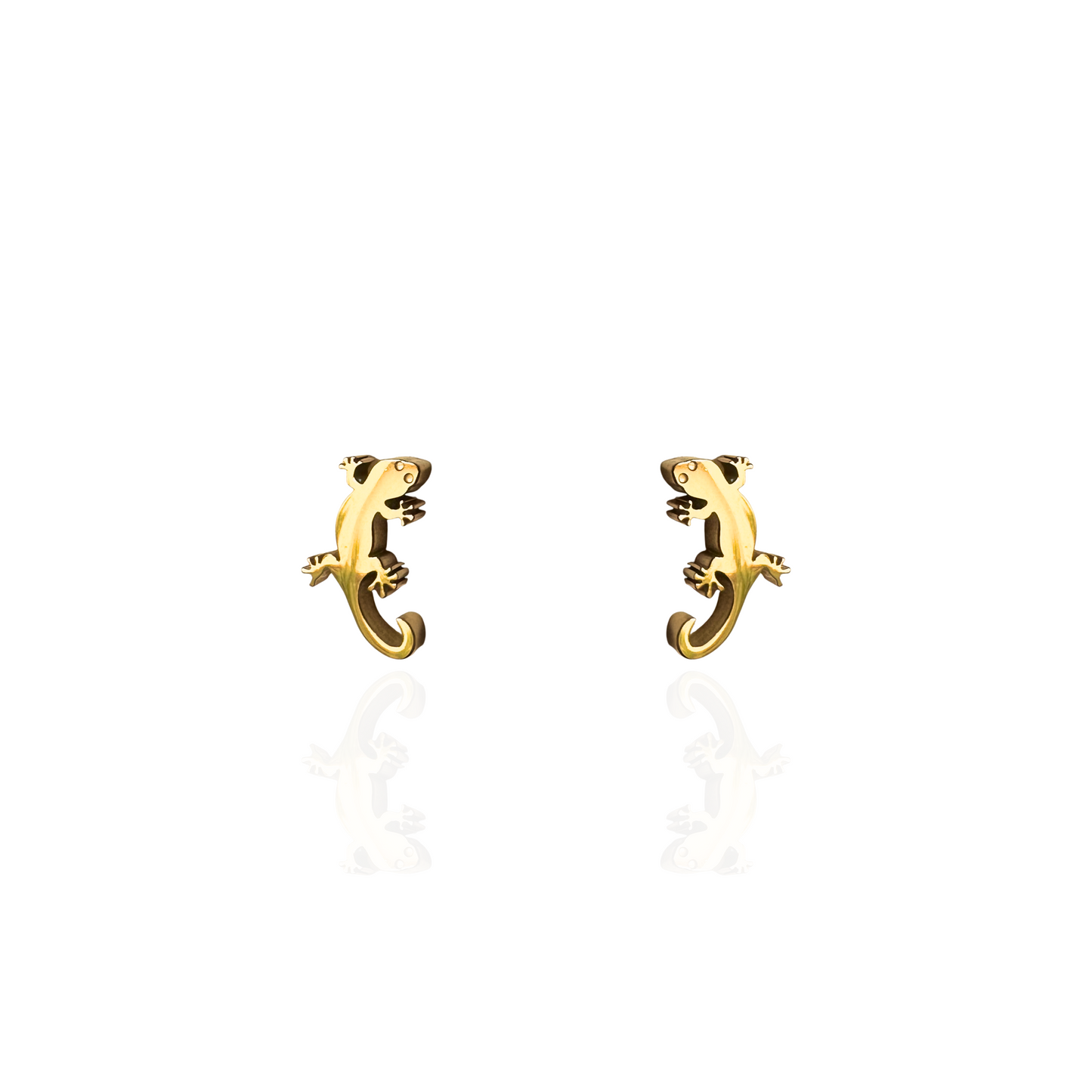 Gecko Earrings Gold