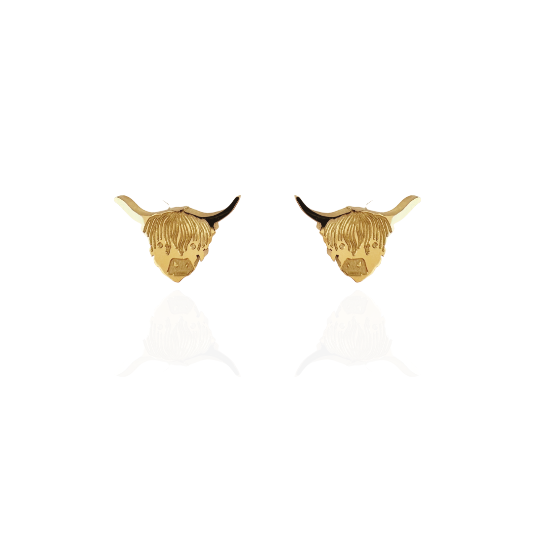 Highland Cow Earrings Gold