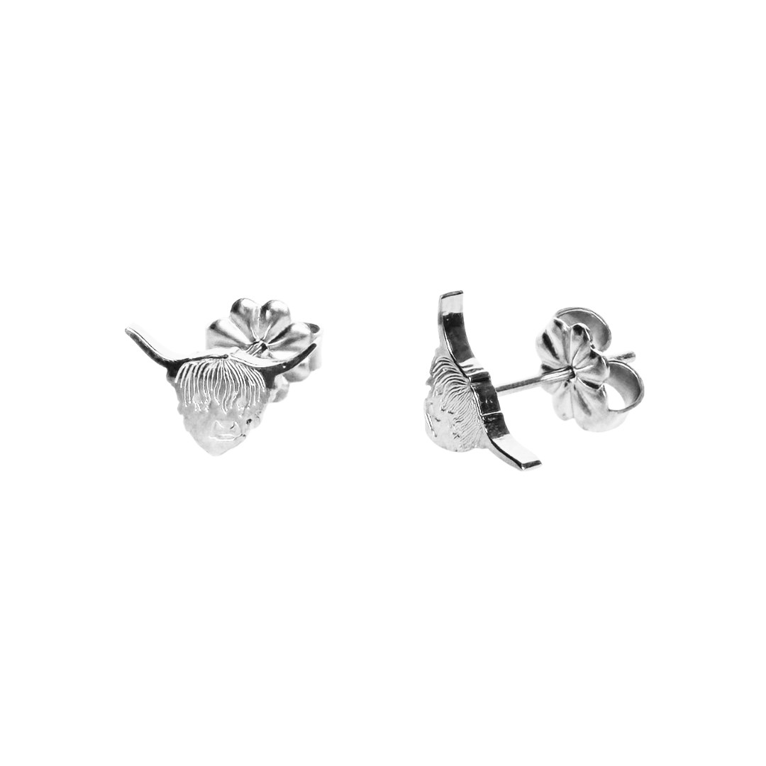 Highland Cow Earrings Silver