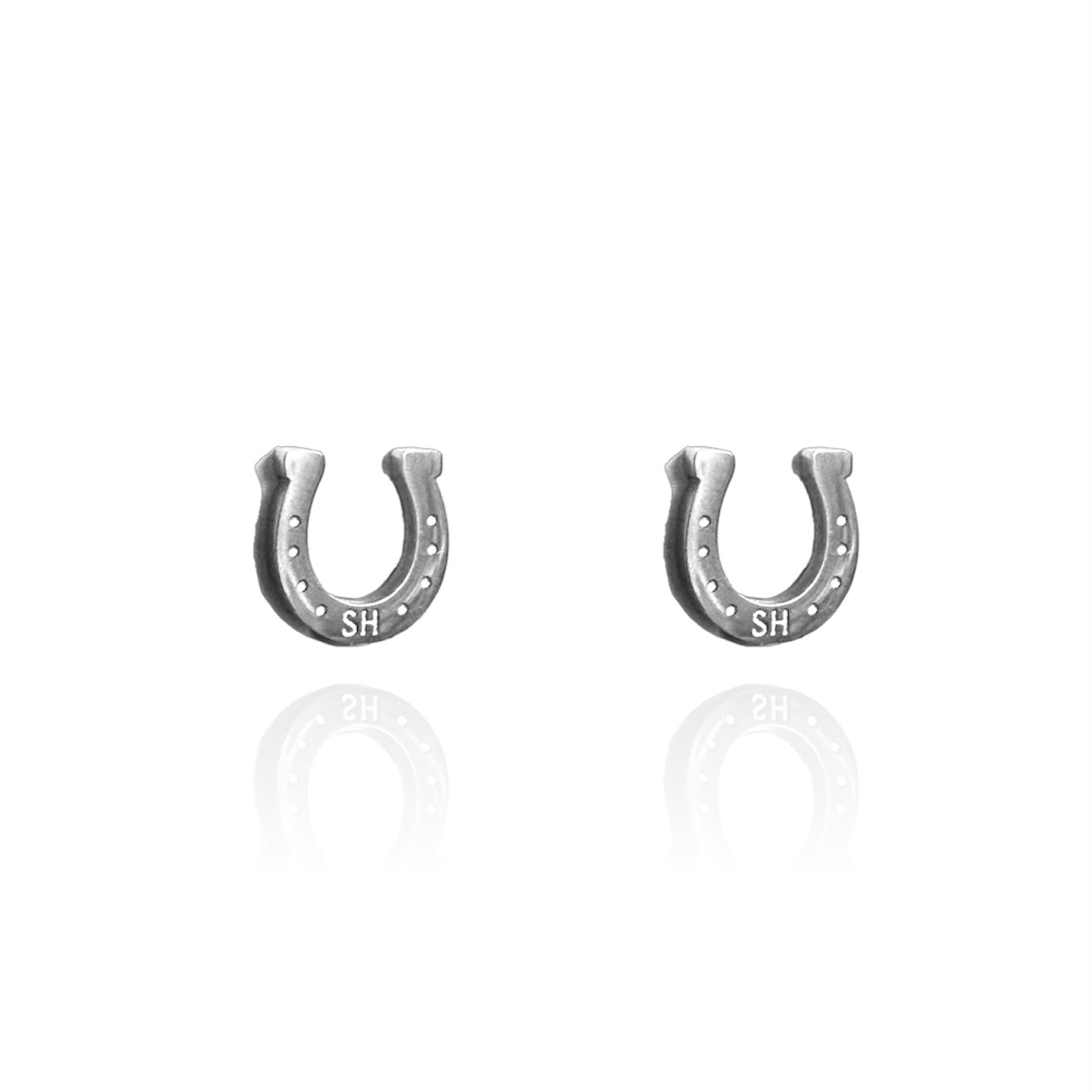 Horse Shoe Earring Studs Silver