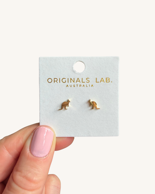 Kangaroo Earrings Gold