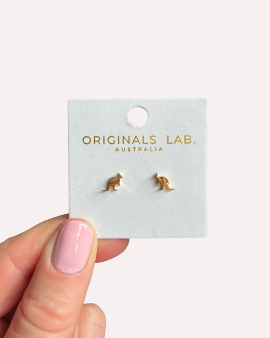 Kangaroo Earrings Gold