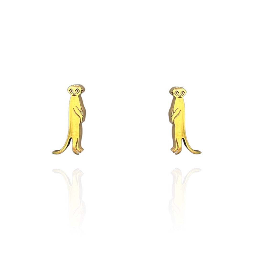 Meerkat Earrings Gold