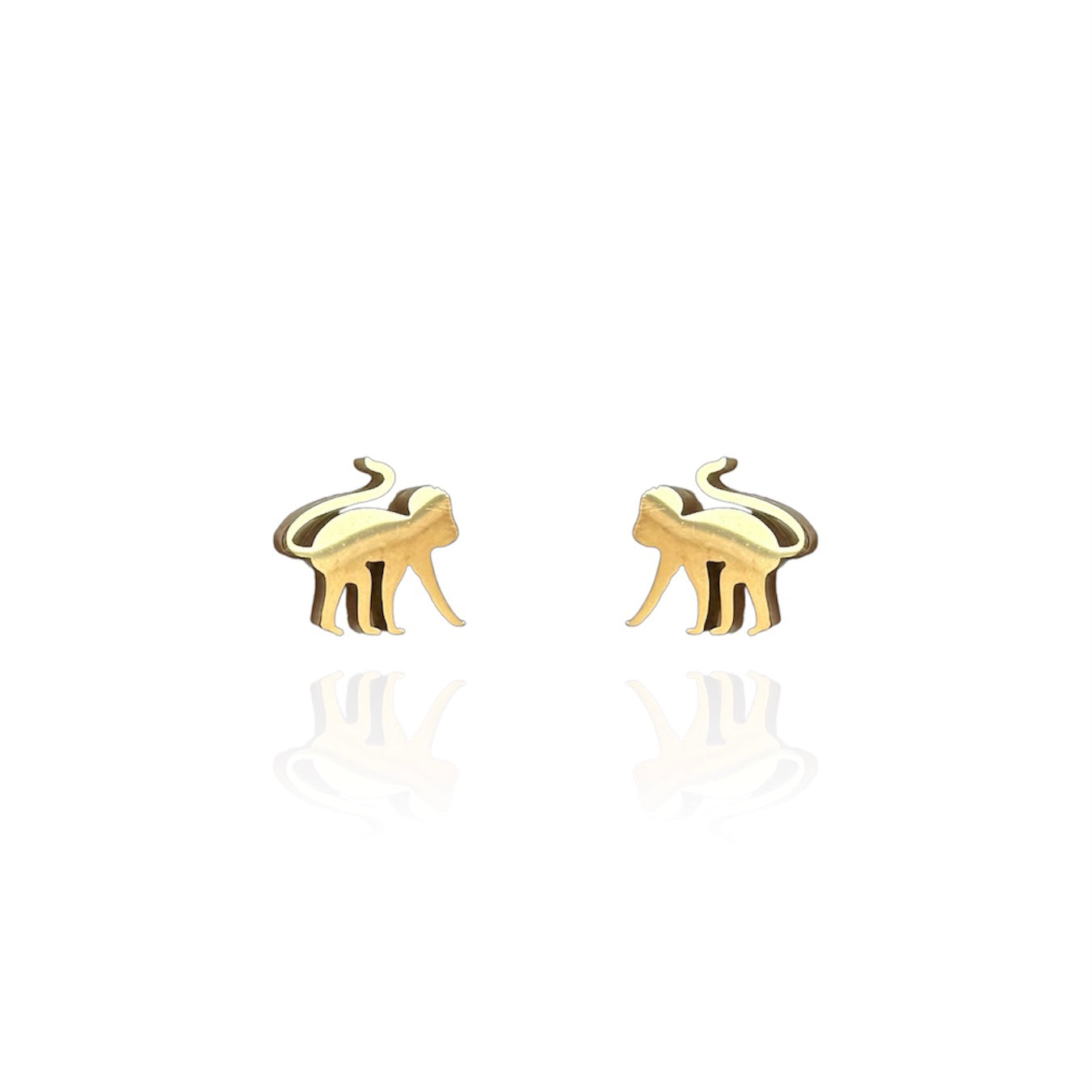 Monkey Earring Studs Gold