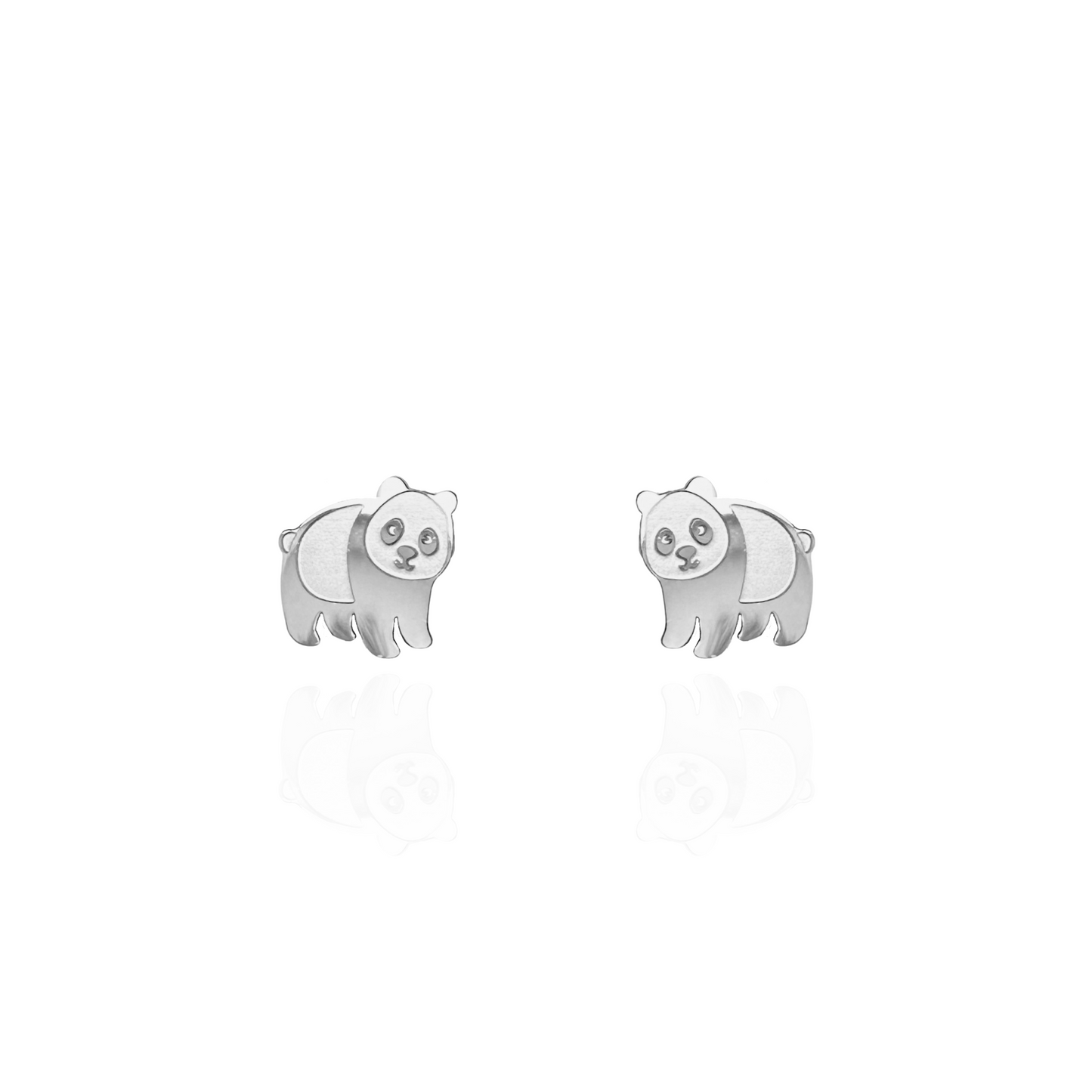Panda Earring Studs Silver