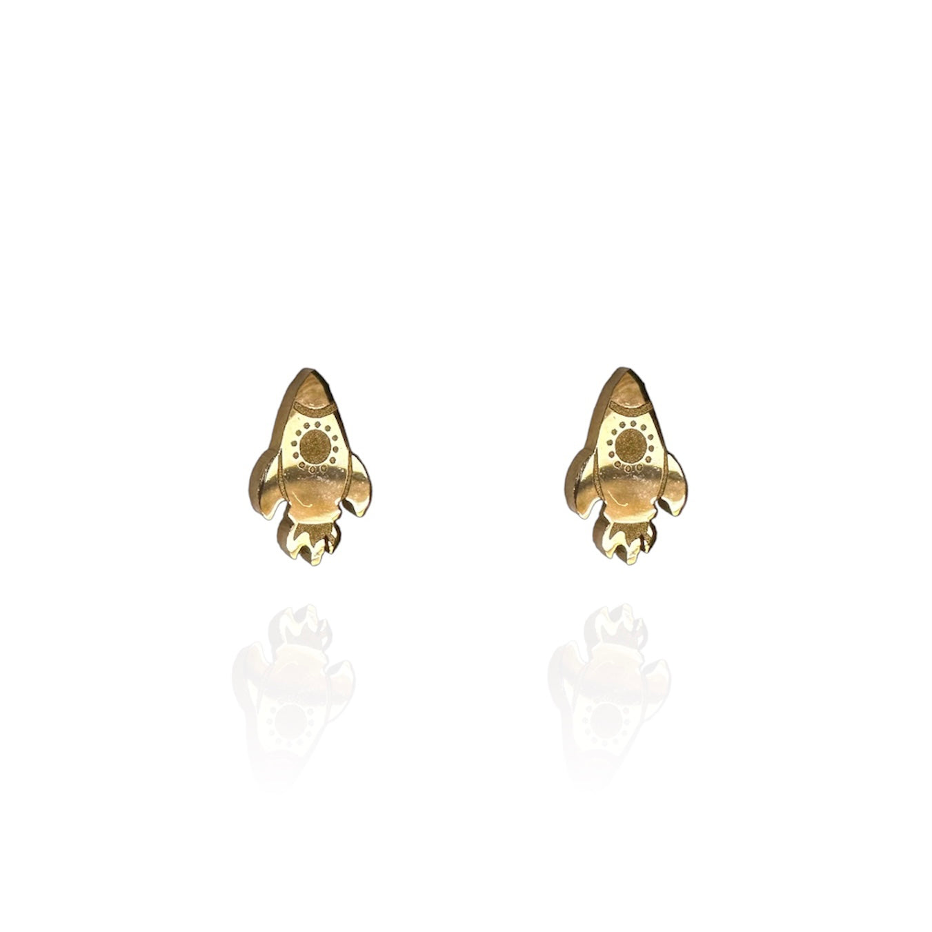 Rocket Earring Studs Gold