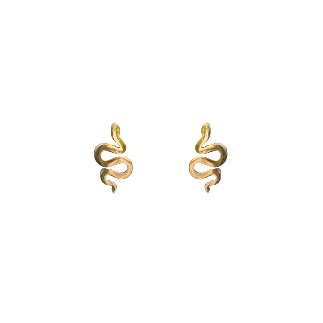 Serpent Earring Studs Gold