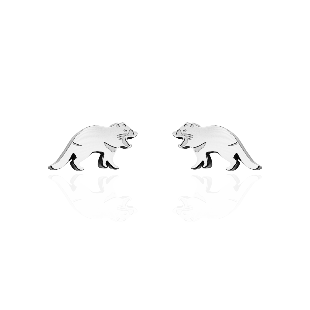 Tasmanian Devil Earring Studs Silver