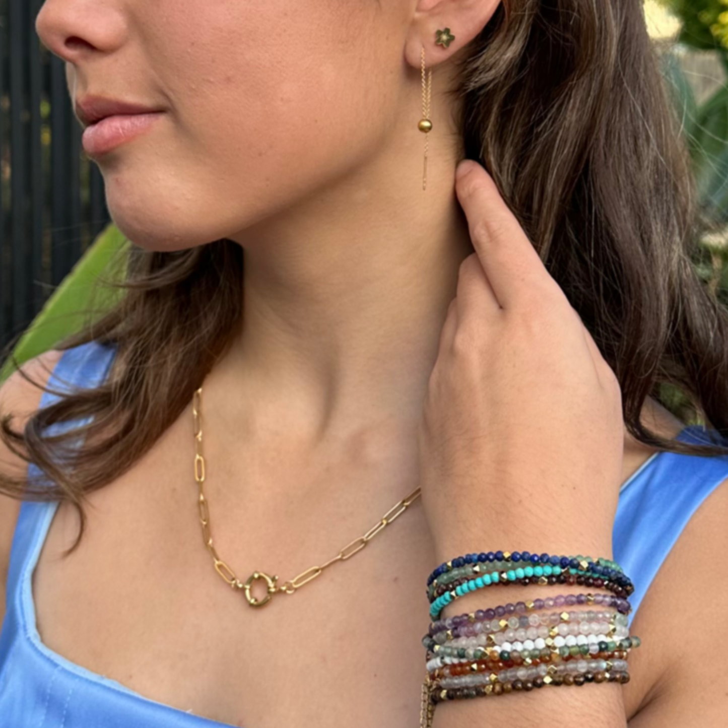 Statement Clasp Paper Clip Chain Necklace