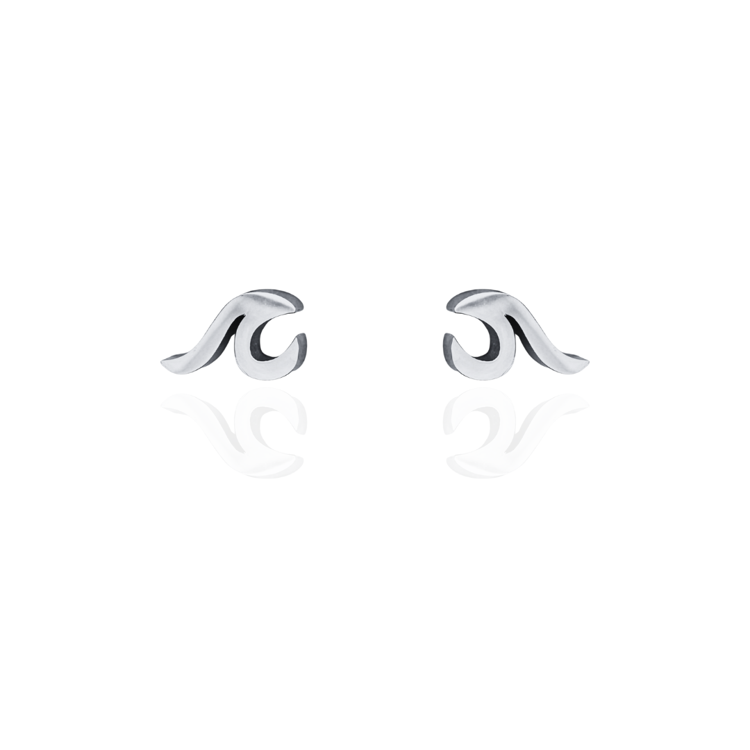 Wave Earring Studs Silver