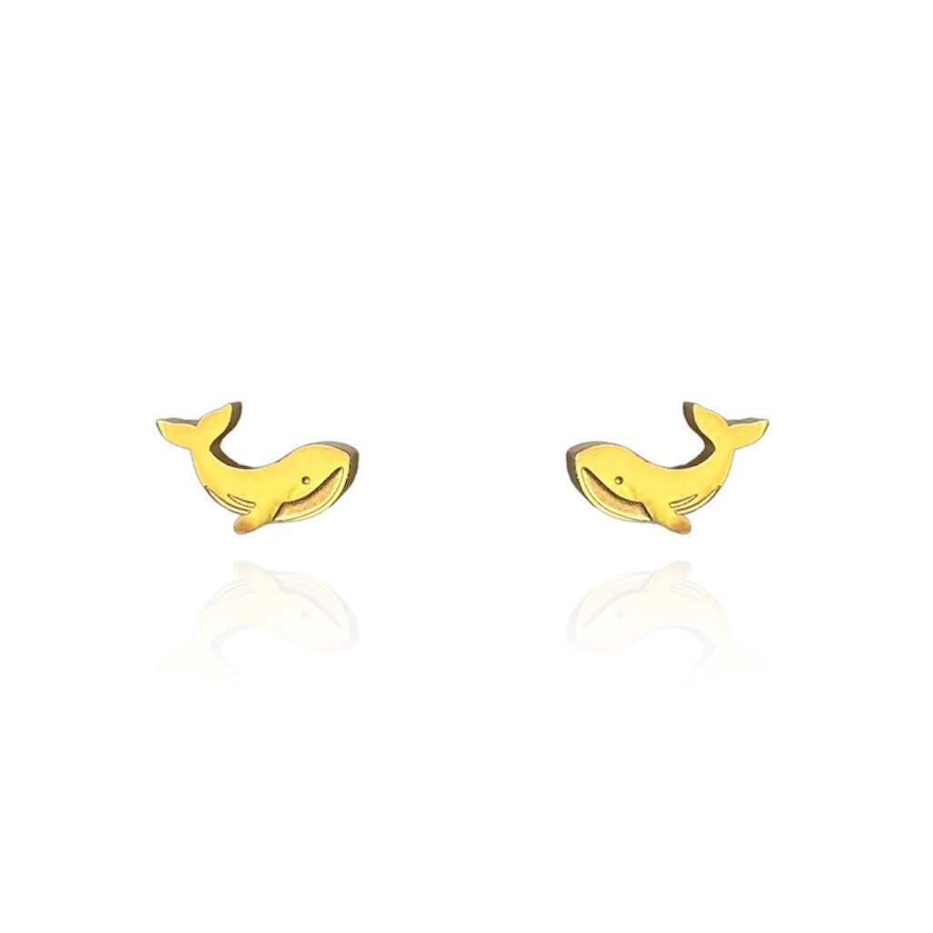 Whale Earrings Gold