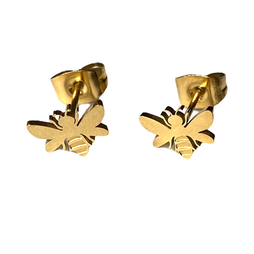 Bee Earring Studs Gold