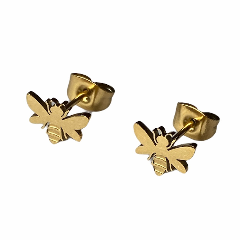 Bee Earring Studs Gold