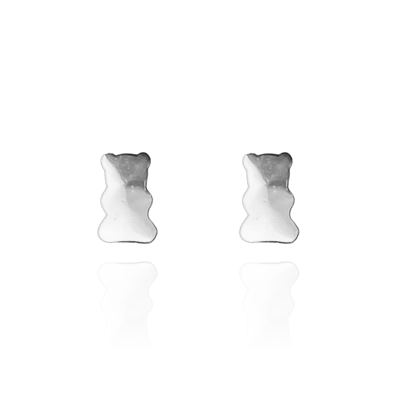 Gummy Bear Earring Studs Silver