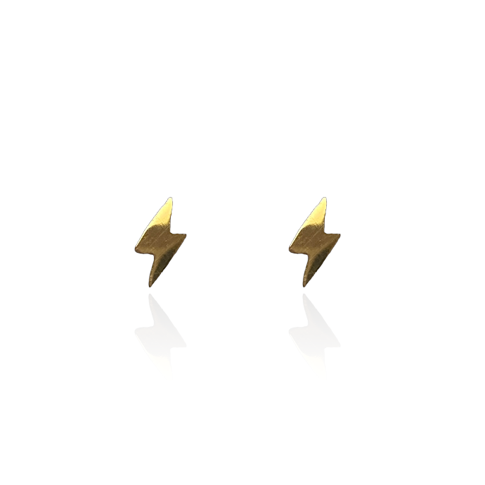 Lightning Bolt Earring Studs Gold