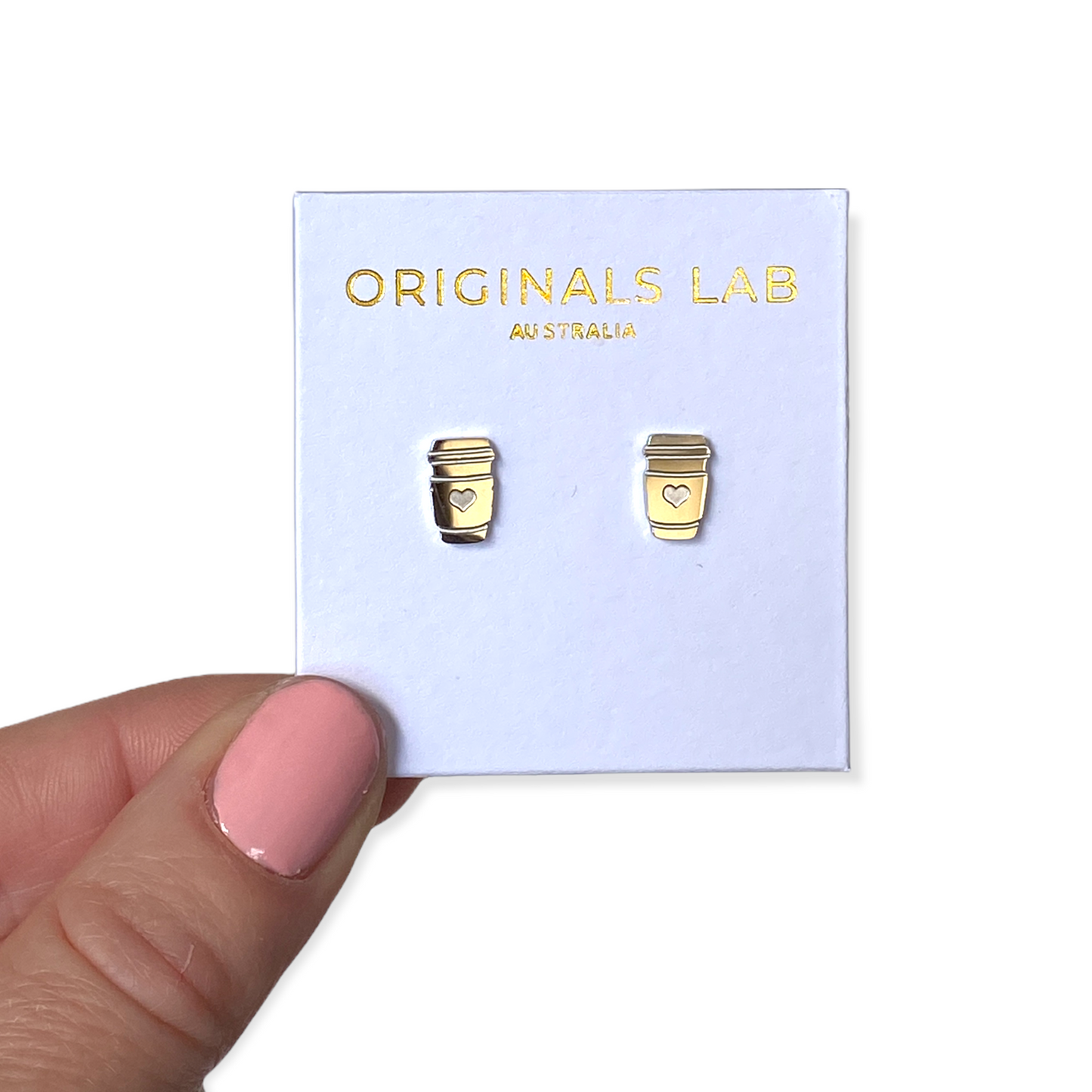Coffee Lover Earring Studs Silver