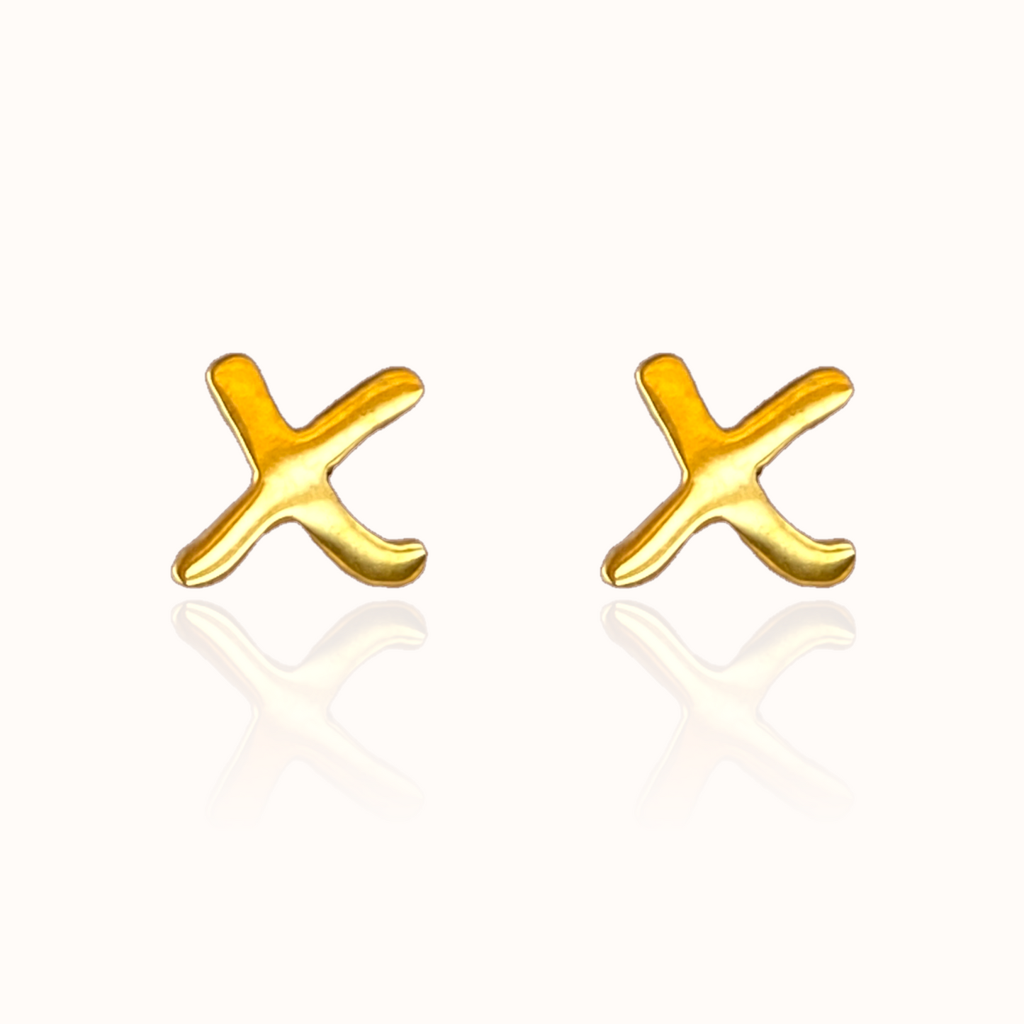 X Kisses Earring Studs Gold
