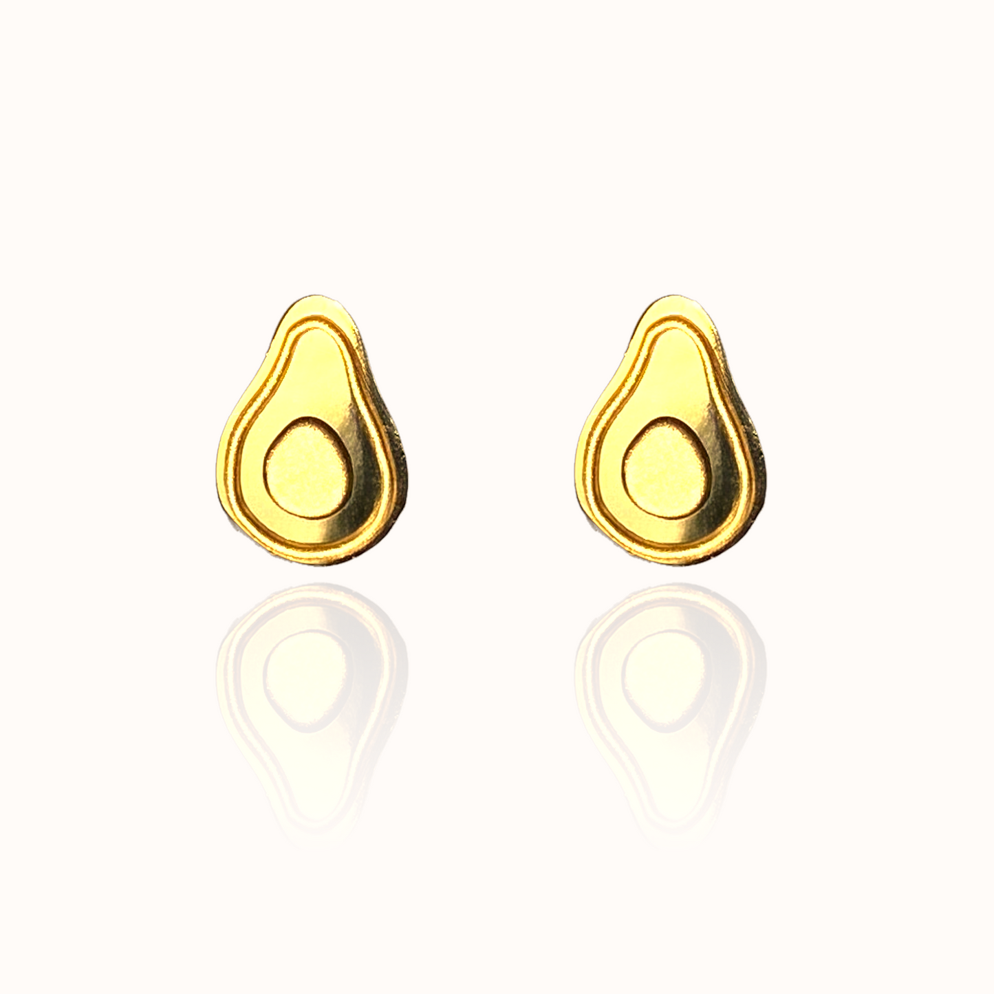 Avocado Earring Studs Gold