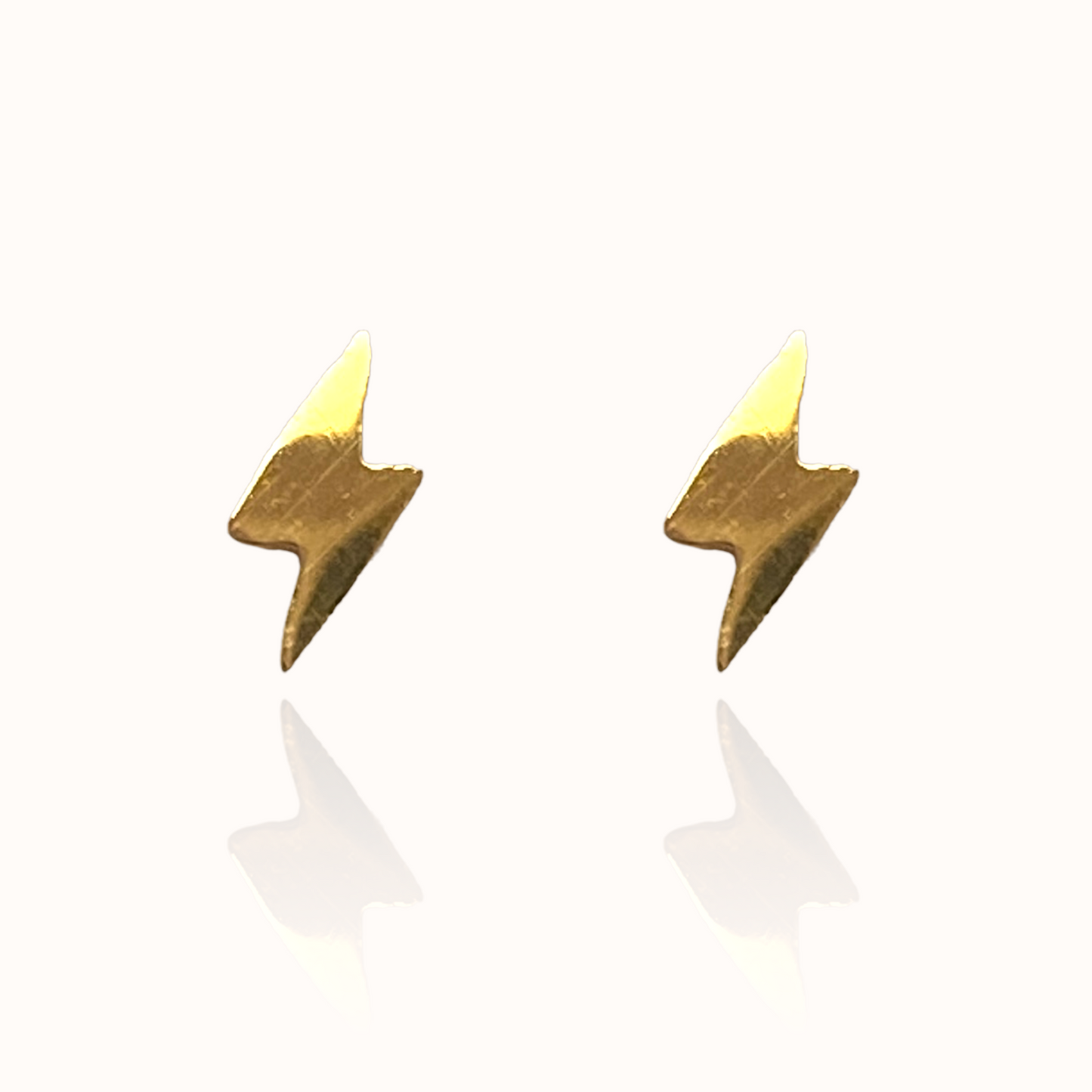 Lightning Bolt Earring Studs Gold