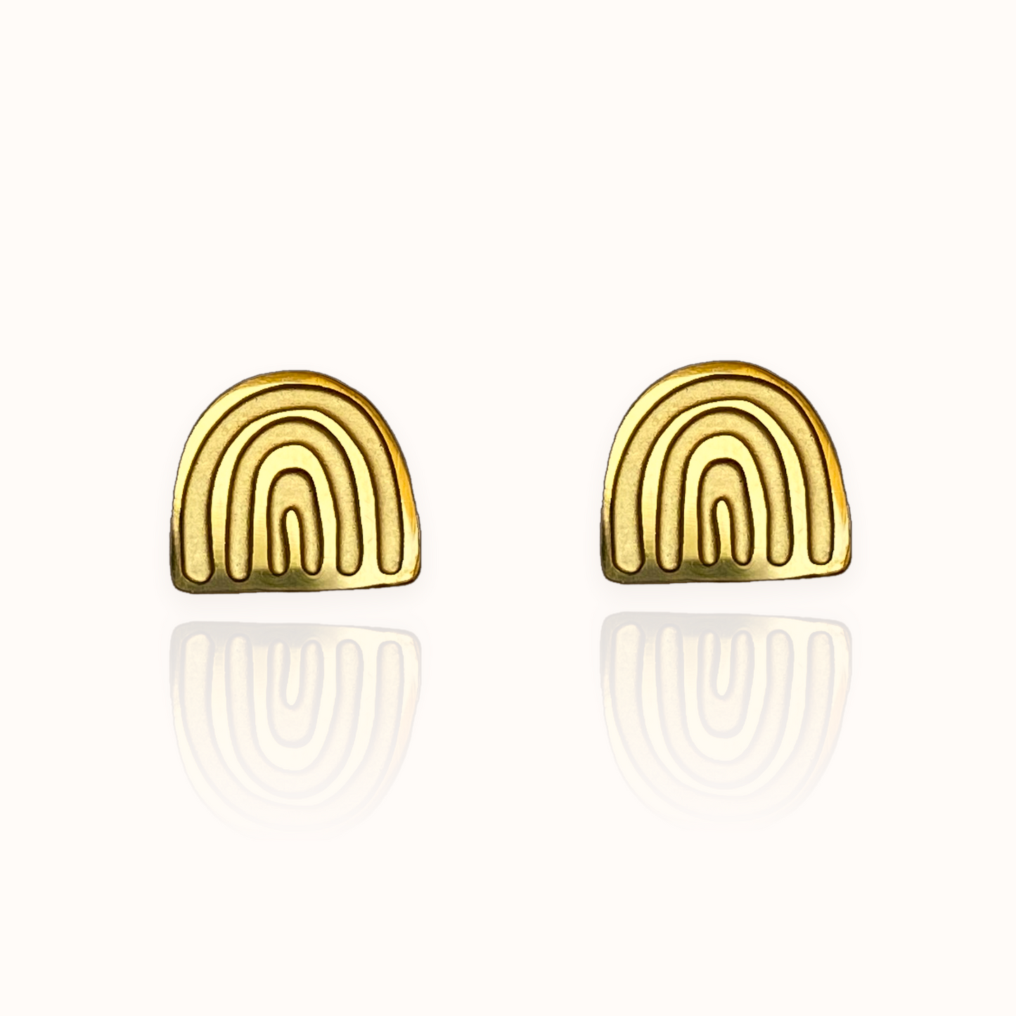 Rainbow Earring Studs Gold