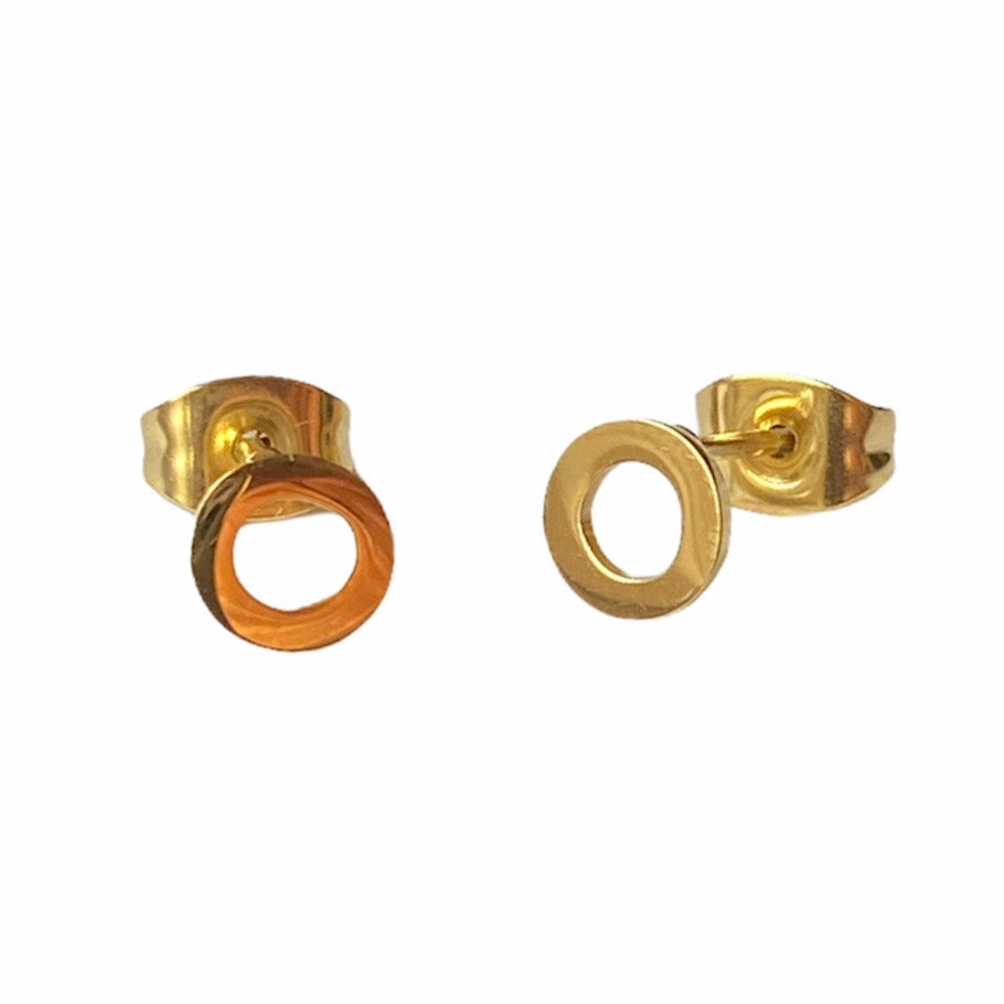 Classic Halo Earring Studs Gold