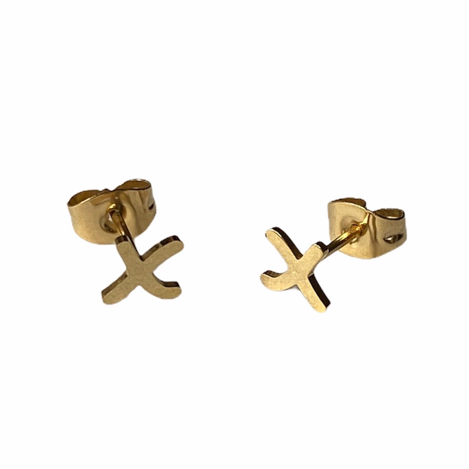 X Kisses Earring Studs Gold