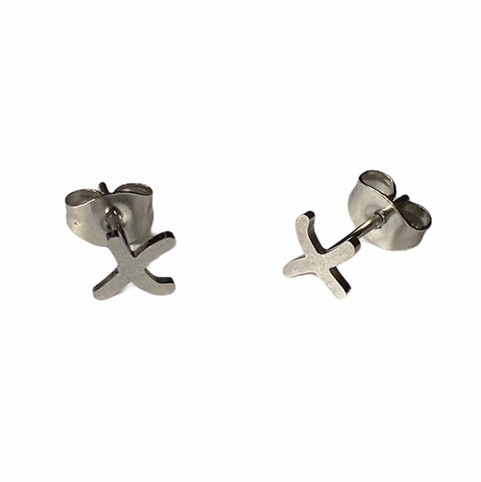 X Kisses Earring Studs Silver