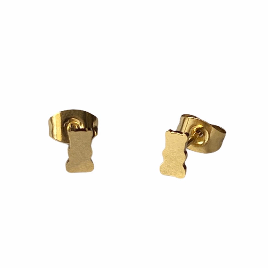 Gummy Bear Earring Studs Gold