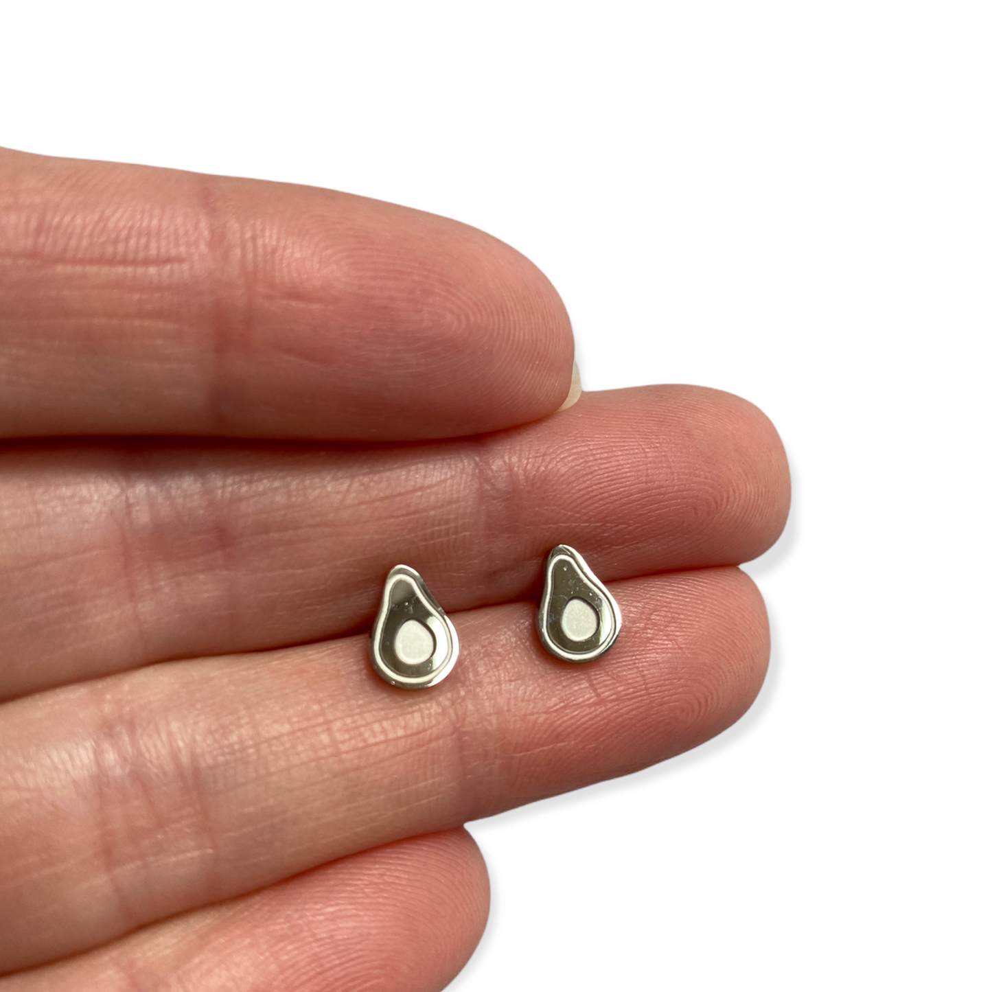 Avocado Earring Studs Silver