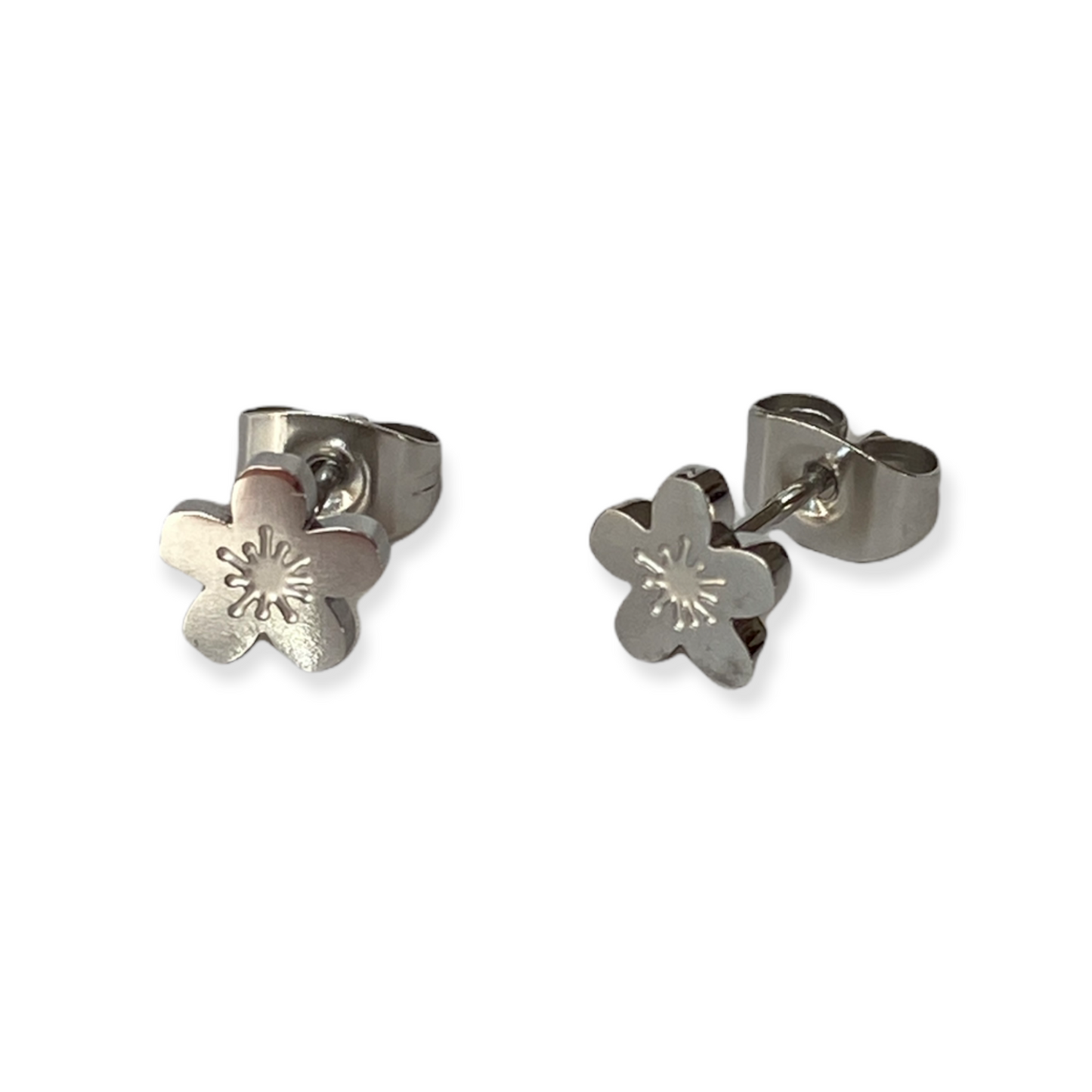 Cherry Blossom Sakura Earring Studs Silver