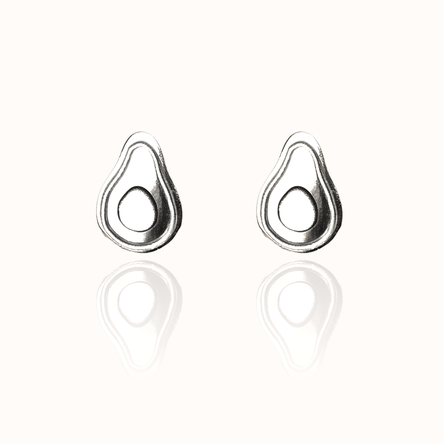 Avocado Earring Studs Silver