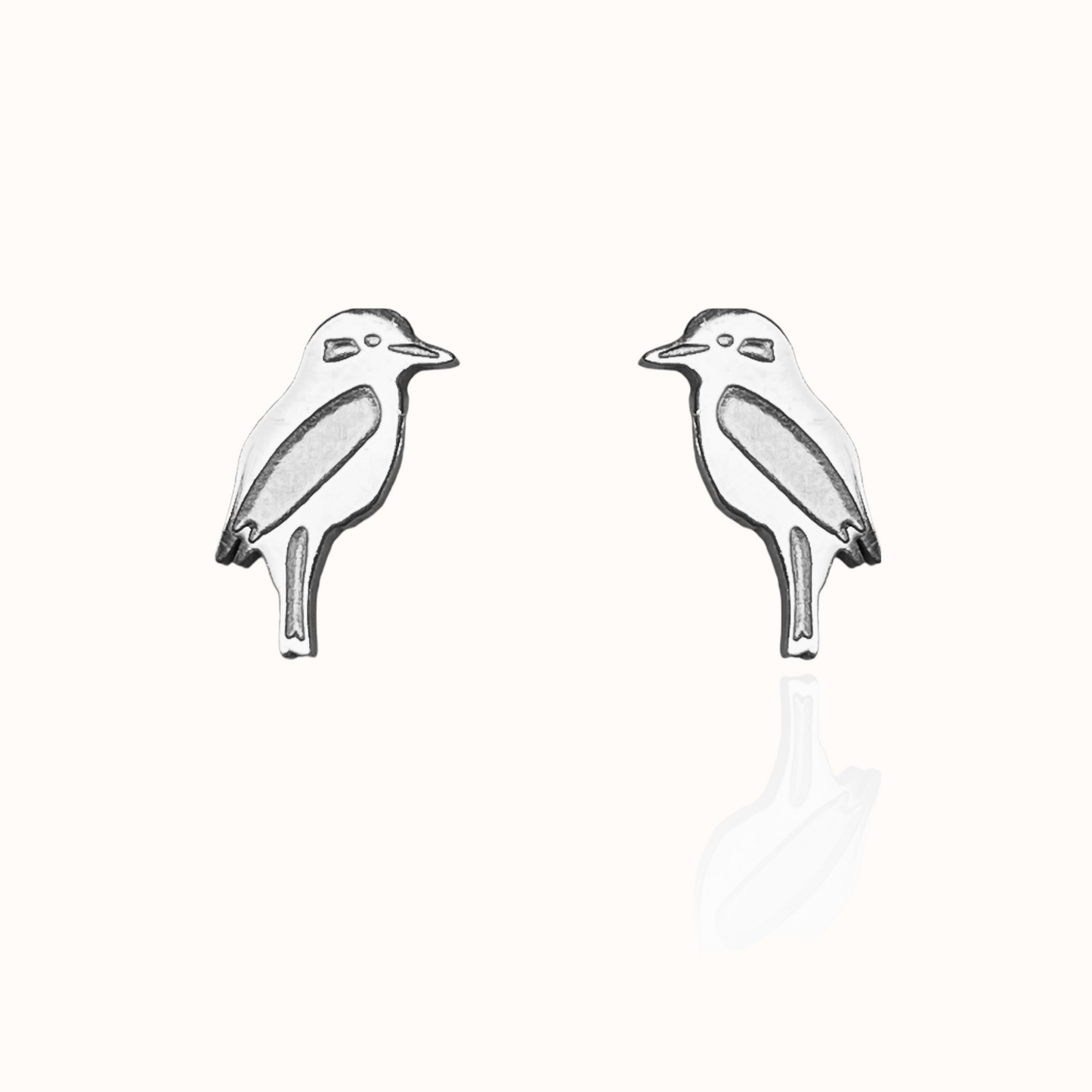 Kookaburra Earring Studs Silver