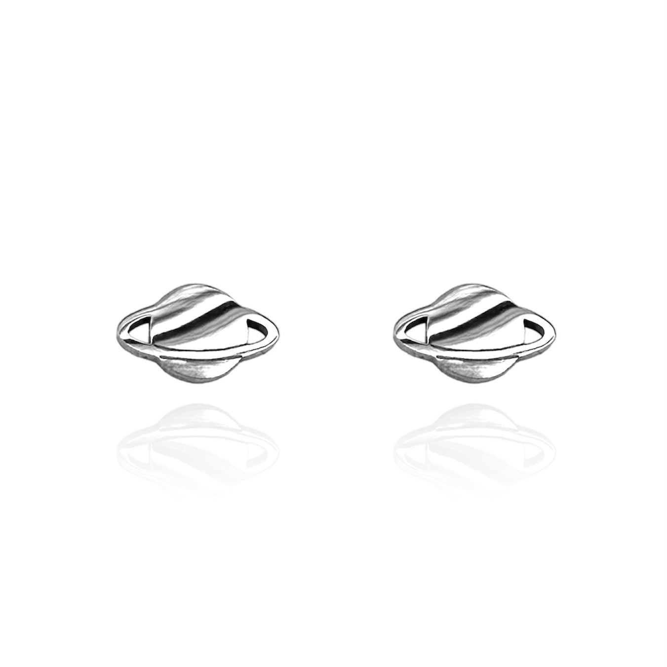 Saturn Earring Studs Silver