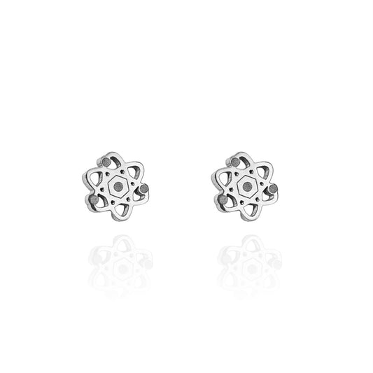 Atom Earring Studs Silver