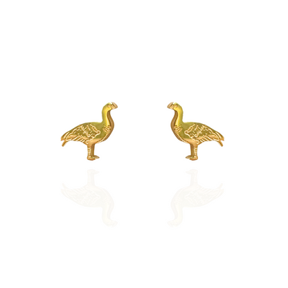 Cape Barren Goose Earring Studs Gold