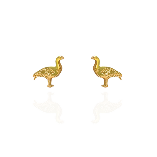 Cape Barren Goose Earring Studs Gold