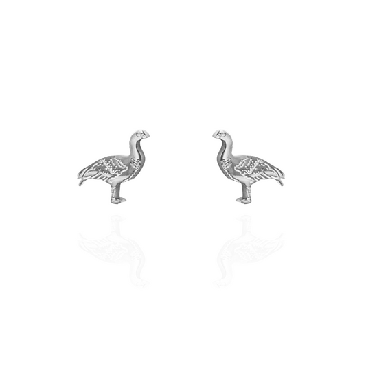 Cape Barren Goose Earring Studs Silver