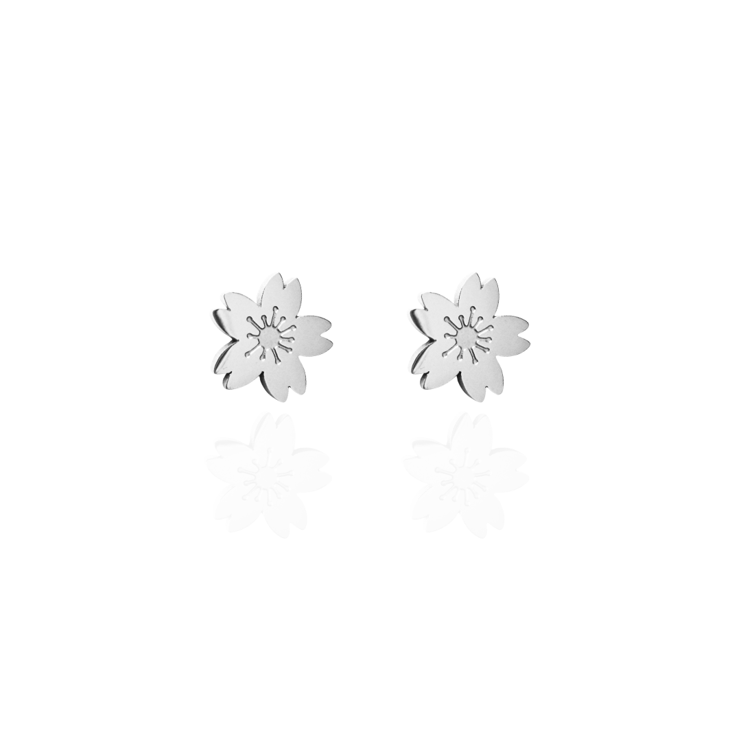 Cherry Blossom Earrings Silver