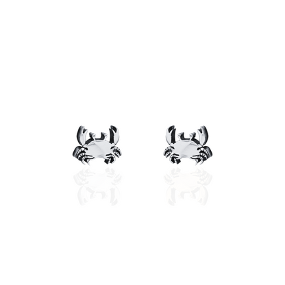Crab Earring Studs Silver